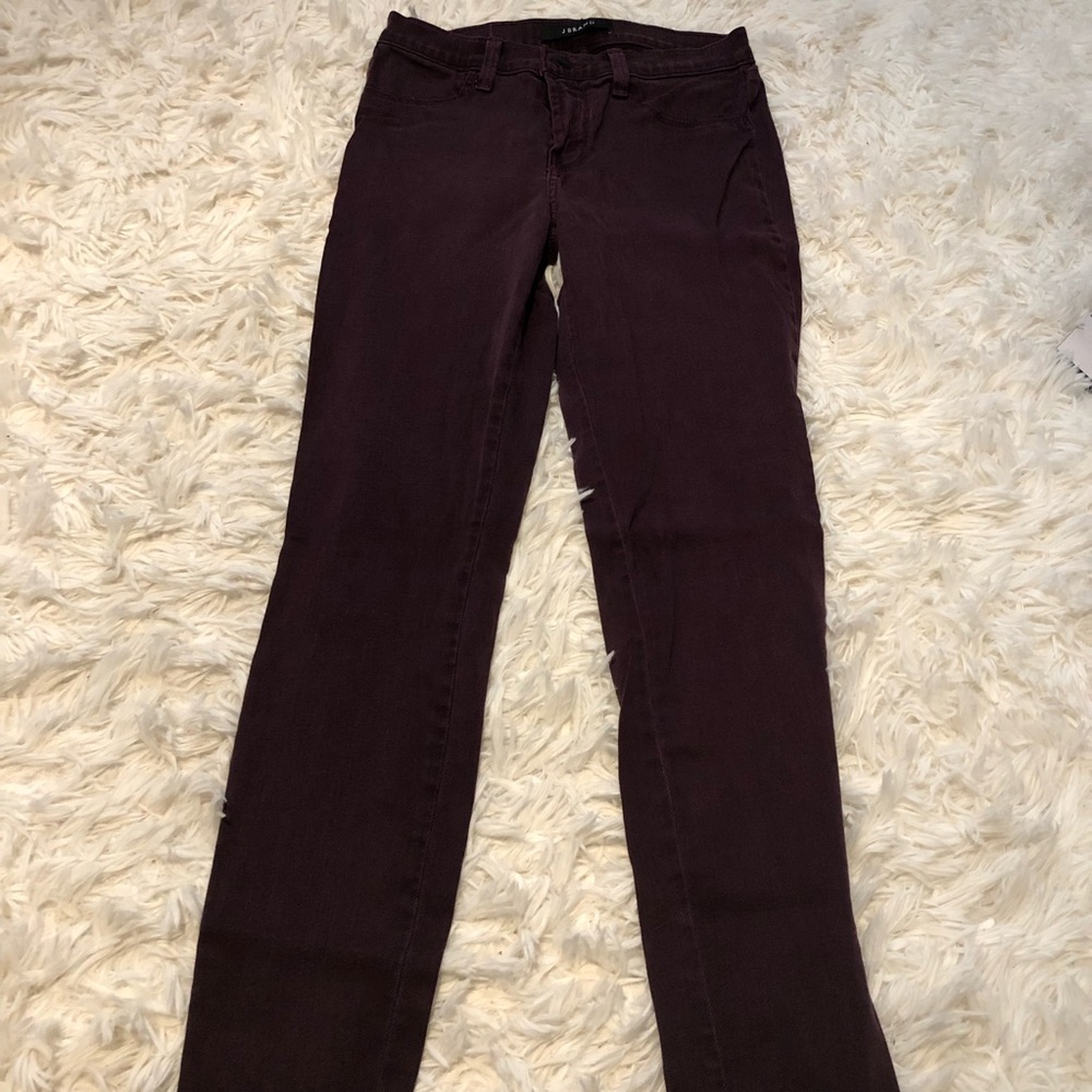 J brand Super Skinny Dark Plum luxe twill
